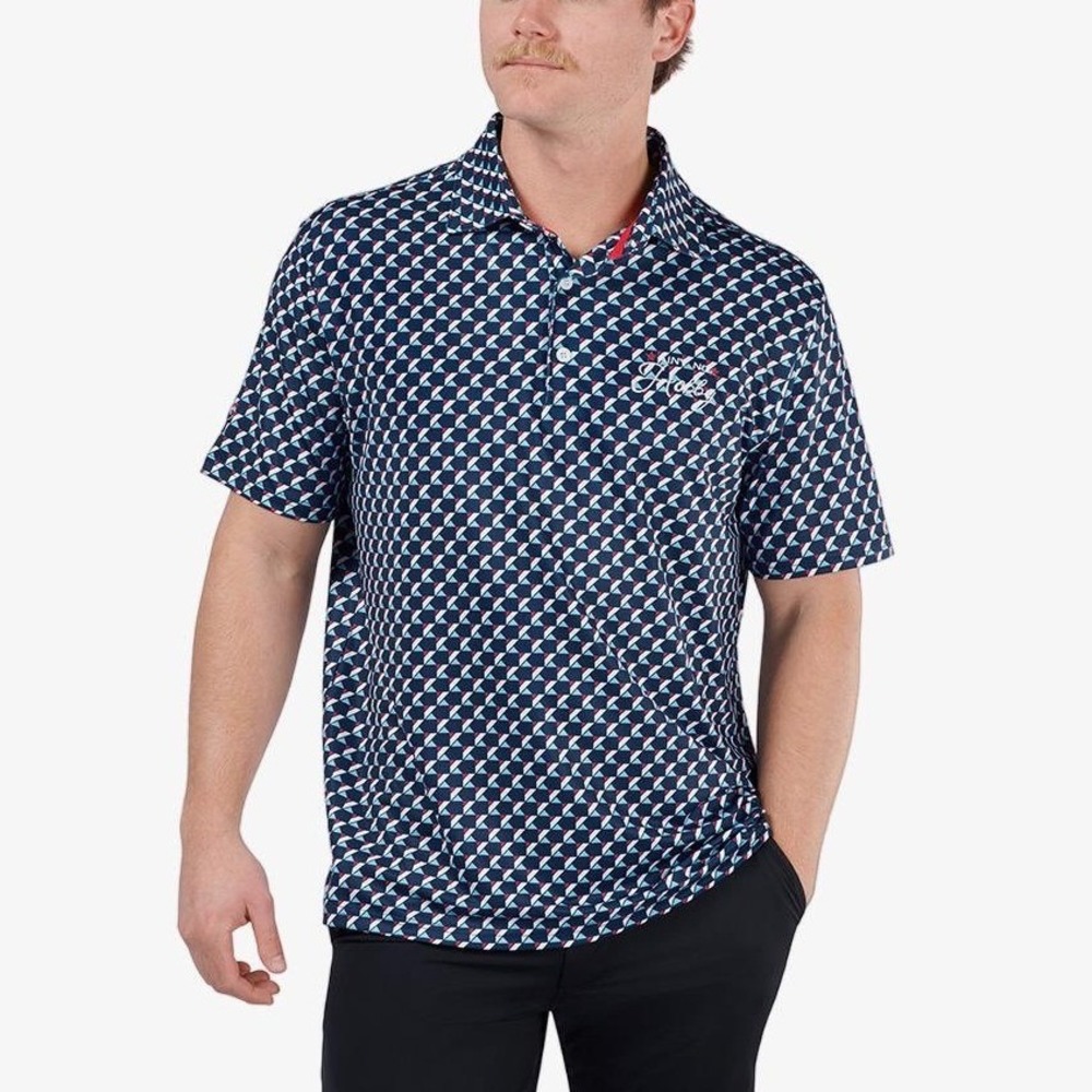 Barstool Golf Ain't No Hobby Polo Shirt Geometric Blue Red Mens 2XL